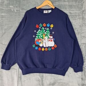 Womens Sweater Nutcracker Large Vintage Winter Holiday Ugly Christmas‎ Snowman